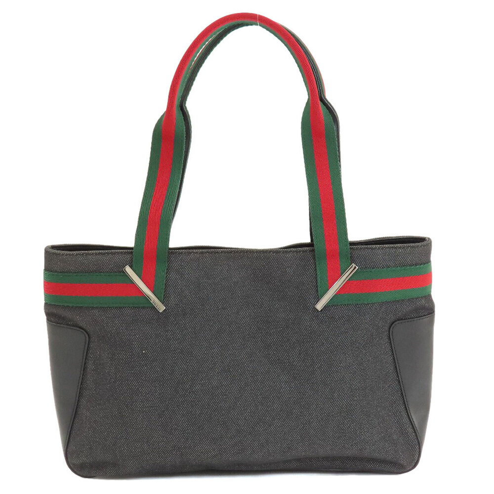 Gucci Sherry Handbag Canvas Leather Black - Picture 2 of 11